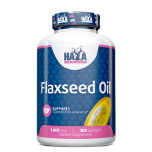Аминокиселина HAYA LABS Flax Seed Oil Organic, 1000 мг., 100 гeл-ĸaпcyли