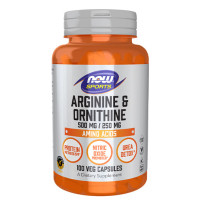 Аминокиселина NOW L-Arginine / Ornithine / 500-250mg, 100 Caps