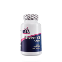 Аминокиселина HAYA LABS Flax Seed Oil Organic, 1000 мг., 100 гeл-ĸaпcyли