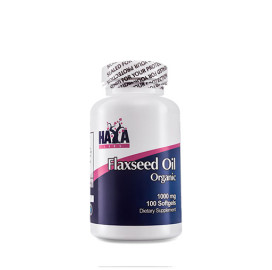 Аминокиселина HAYA LABS Flax Seed Oil Organic, 1000 мг., 100 гeл-ĸaпcyли width=