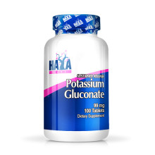 Витамини и минерали Haya Labs Potassium Gluconate, 99 мг., 100 таб.