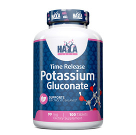 Витамини и минерали Haya Labs Potassium Gluconate, 99 мг., 100 таб. width=