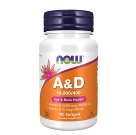 Витамини А и D NOW 10,000 / 400 IU,100 капс width=