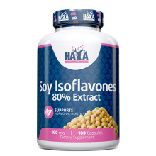 Соевите изофлавони HAYA LABS Soy Isoflavones 80% Extract NON-GMO  100mg, 100 Caps