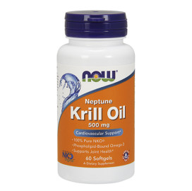 Рибено масло NOW Neptune Krill Oil 500mg, 60 Softgels width=