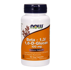 Бета-Глюкан NOW Beta 1,3/1,6- D -Glucan 100mg, 90 VCaps. width=