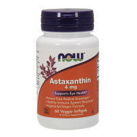 Астаксантин NOW Astaxanthin 4mg, 60 caps