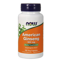 Женшен NOW American Ginseng /5% Ginsenosides/ 500mg. / 100 Caps.