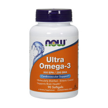 Рибено масло NOW Ultra Omega 3, 90 Softgels