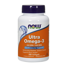 Рибено масло NOW Ultra Omega 3 Fish Oil, 180 Softgels width=