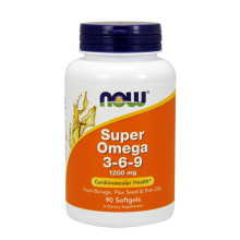 Хранителна добавка NOW Super Omega 3-6-9, 1200 mg, 90 гелкапсули