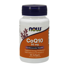 Коензим Q10 NOW  + Vitamin E 50mg, 50 Softgels width=