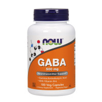Аминокиселина NOW GABA + B-6 / 500mg, 100 Caps.