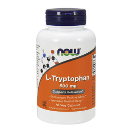 Аминокиселина NOW L-Tryptophan 500mg,  60 VCaps.