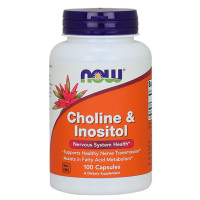 Ватамини NOW Choline & Inositol 500mg, 100 капс.