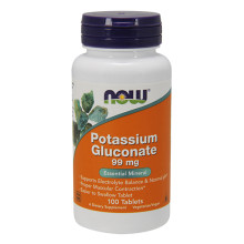 Калиев глюконат  NOW Potassium Gluconate 99mg, 100 Tabs.