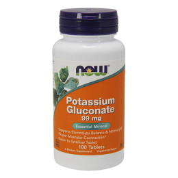 Калиев глюконат  NOW Potassium Gluconate 99mg, 100 Tabs.