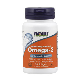 Рибено масло NOW Omega 3 1000 mg, 30 Softgels width=