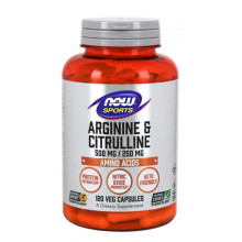 Аминокиселина NOW Arginine 500mg & Citrulline 250mg, 120Vcaps.