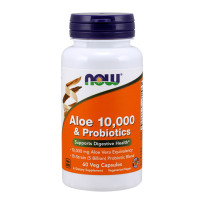 Алое вера NOW Aloe Vera 10,000mg & Probiotics, 60Vcaps.
