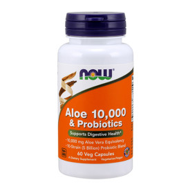 Алое вера NOW Aloe Vera 10,000mg & Probiotics, 60Vcaps. width=