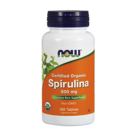 Спирулина NOW Spirulina Organic 500mg, 100 Tabs. width=