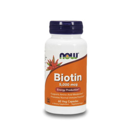 Биотин NOW Biotin 5000mcg, 60 Caps. width=