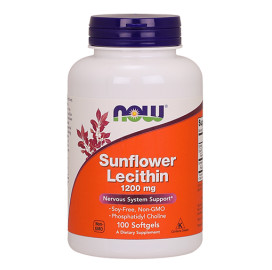 Слънчогледов лецитин NOW Sunflower Lecithin /Non-GMO/ 1200mg, 100 Softgels width=