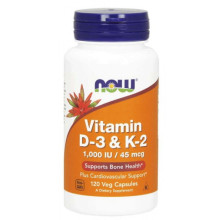 Витамин D-3 NOW 1000 IU & K2 45mcg,120 Vcaps