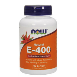 Витамин E-400 IU NOW, Mixed Tocopherols, 100 капс.