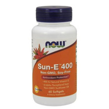 Витамин Е NOW 400 IU (Sun-E), 60 Softgels
