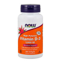 Витамин D-3 NOW Vitamin D-3 1000 IU, 360 Softgels