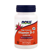 Витамин D-3 NOW 2000 IU, 240 Softgels