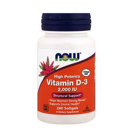 Витамин D-3 NOW 2000 IU, 240 Softgels width=
