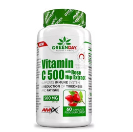 Витамин AMIX GreenDay Vitamin C 500 mg with RoseHip, 60 капс. width=