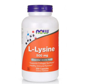 Аминокиселина NOW L-Lysine 500 mg, 250 Caps width=