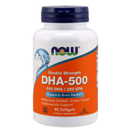 NOW DHA 500 mg,  90 капс. width=
