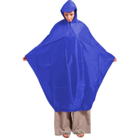 Дъждобран, пончо с качулка, син или кафяв width=