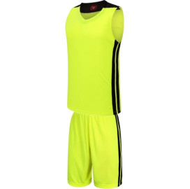 Екип за баскетбол, потник с шорти - неоново зелен с черно width=