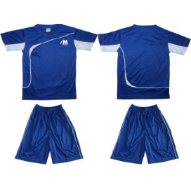 Детски екип за футбол, волейбол и хандбал фланелка с шорти- тъмно синьо и бяло width=