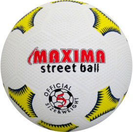 Гумена топка за футбол Maxima Street Ball, бяла width=
