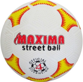 Гумена топка за футбол Maxima Street Ball, бяло с жълто width=