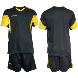 Екип за футбол, волейбол и хандбал - тъмносив с жълто, размер XL width=