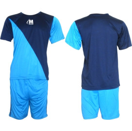 Екип за футбол, волейбол и хандбал - светло и тъмно синьо width=