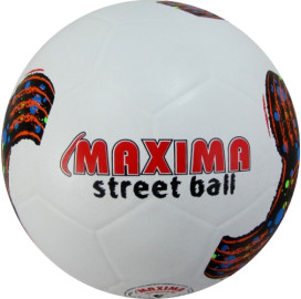Топка за футбол №5 гумена MAXIMA street, бяла width=