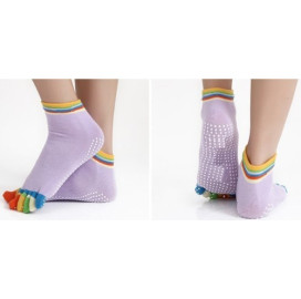 Чорапи за йога с шарени пръсти width=
