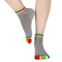 Чорапи за йога с шарени пръсти, сиви