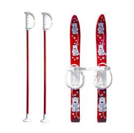 Детски ски + щеки MASTER, 70 см, червени width=