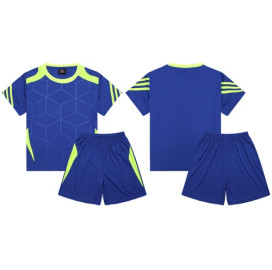 Екип за футбол, волейбол и хандбал, фланелка с шорти - син с неоновозелен width=