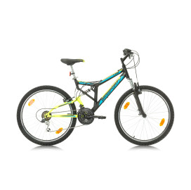 Велосипед Bikesport PARALAX 24", 390 мм, черно-зелено width=